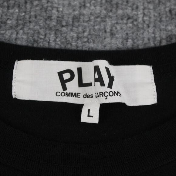 Comme Des Garcons Play Shirt Mens Large Black Red Heart Logo Made Japan Cotton - Picture 3 of 9